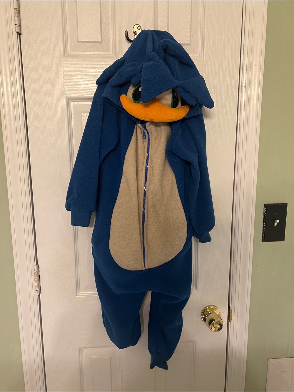 Blue Cartoon Bird Onesie Costume with Hood